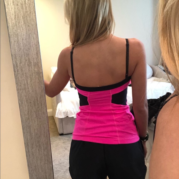 SOLD Lululemon Hot pink Tank top w a built in bra - Picture 3 of 4